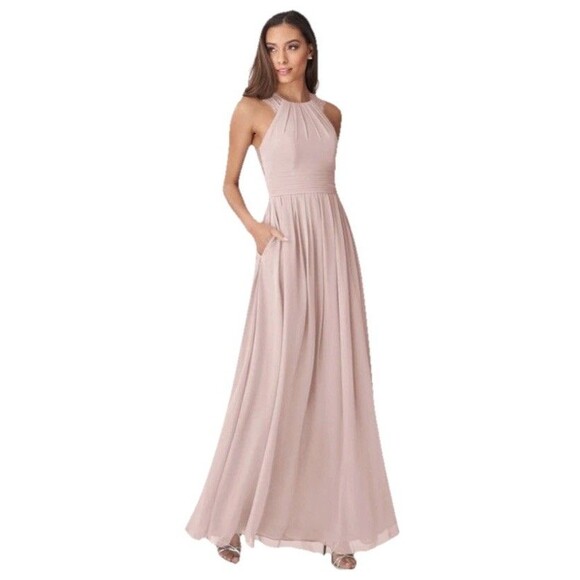 Chic Azazie Collin Bridesmaid Dress Plus Size  Size C   Waist 22 Steel Blue - Picture 6 of 10